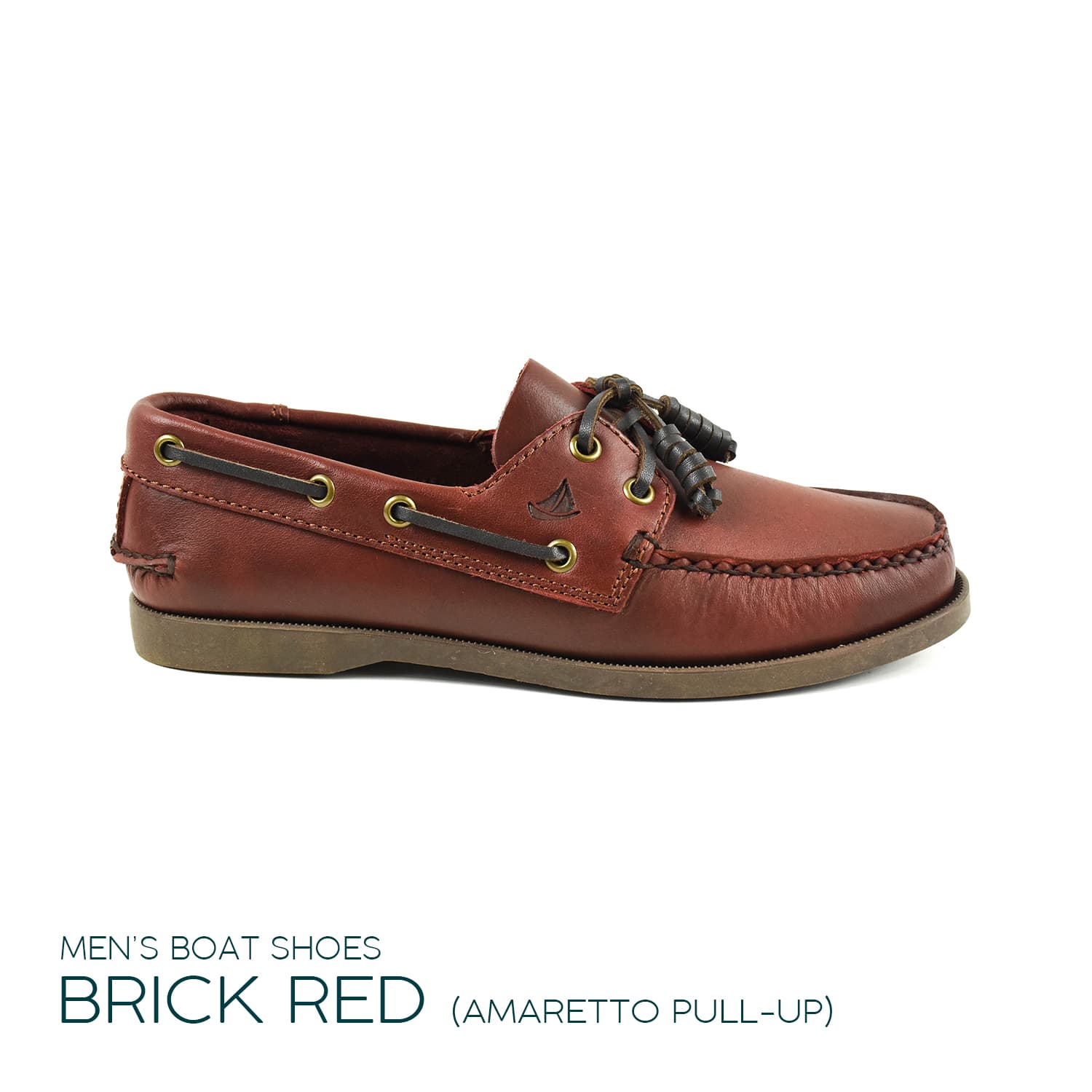 Men's Boat Shoes - Brick Red